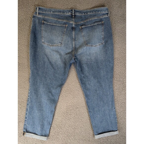 Old Navy Boyfriend Jeans Size 18 Mid Rise Distressed Holes Blue Stretch Denim - Picture 9 of 11